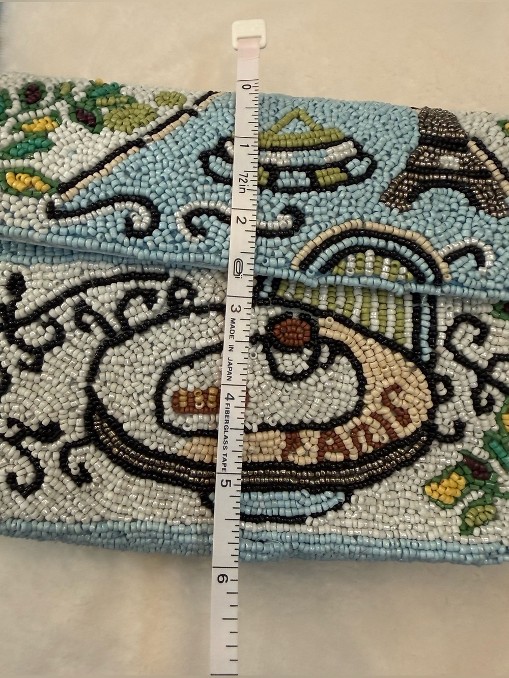 Sol and Mer Paris scene on handcrafted Beaded Shoulder Bag. NWT. TikTok viral. - Picture 4 of 5